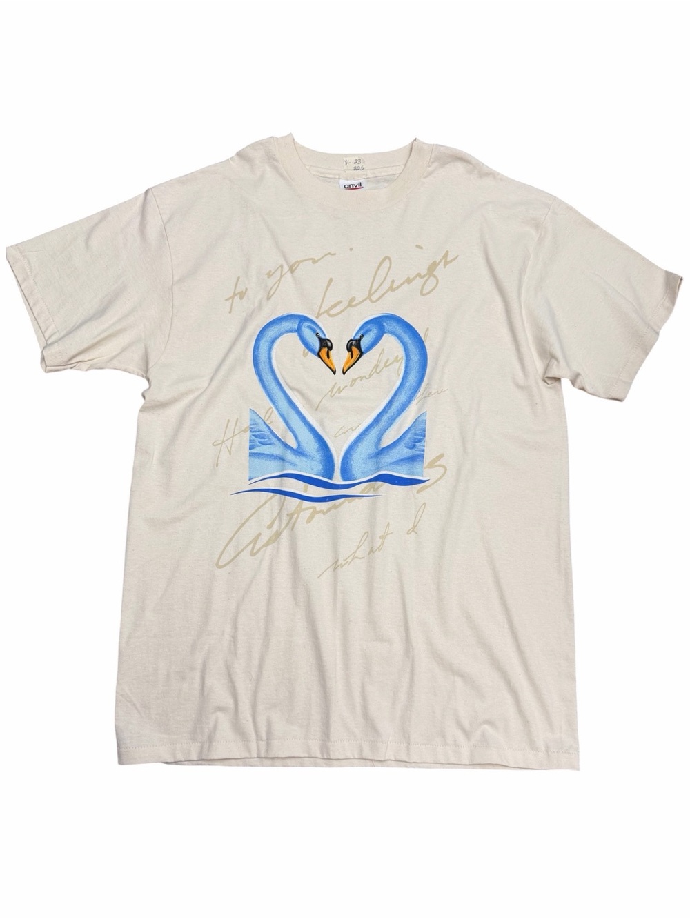 Vintage 90s USPS Swan Love Stamp T Shirt XL Anvil intact Single Stitch